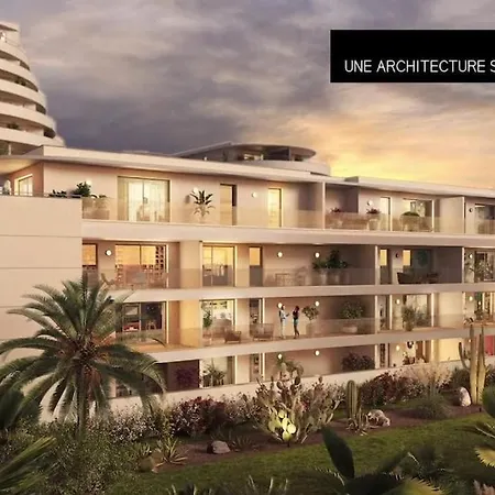 Lägenhet Spendide Confort, Archipel T4 En Bord De Plage, Avec Grande Terrasse Amenagee,spa Et Parking Prive Valras-Plage