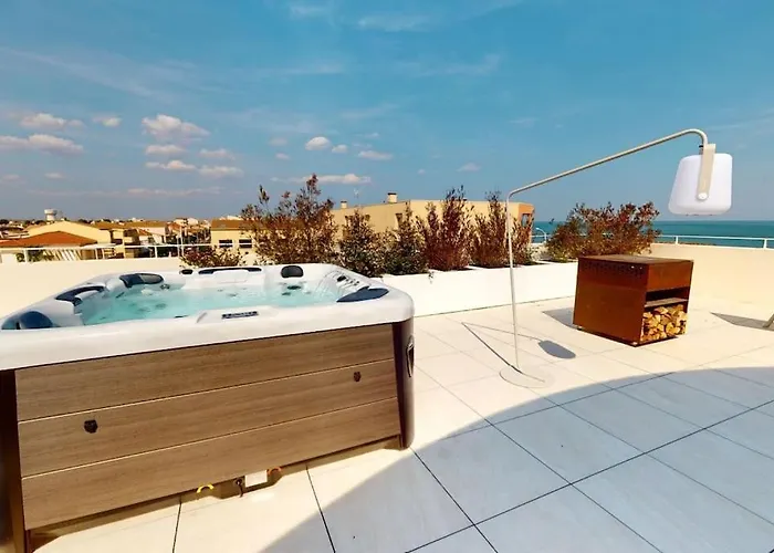 Spendide Confort, Résidence Archipel T4 En Bord De Plage, Avec Grande Terrasse Aménagée,spa Et Parking Privé Valras-Plage